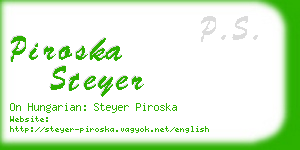 piroska steyer business card